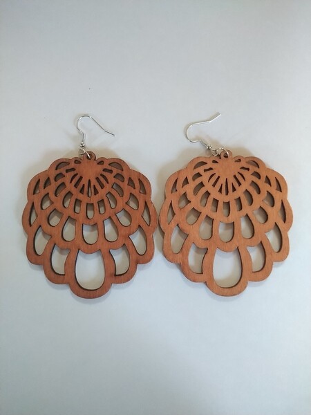 ピアス ウッド 木彫り 切り抜き レーザー彫刻 アジアン アフリカン