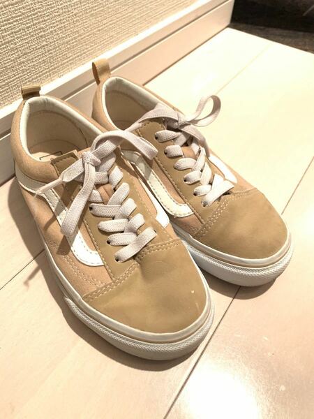 22cm VANS ベージュ スニーカー