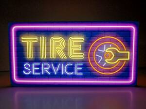 [ order free ] tire car shop auto service garage car car repair autograph lighting signboard ornament miscellaneous goods light BOX illumination signboard lightning signboard 