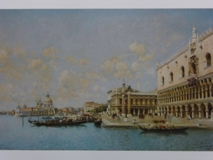 Federico Del Campo、The Doge's Palace and Santa Maria della salute, Venice、希少画集より、新品額装付、iafa