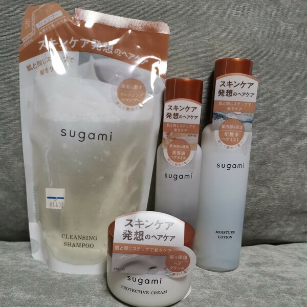 sugami(スガミ) スキンケア発想のヘアケア肌と同じ習慣で髪をいたわる、ヘアケアブランド。美しく艶めく髪へと導く。美髪