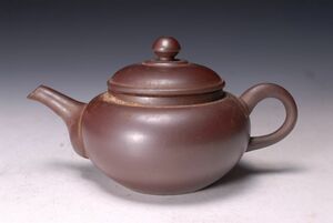 1648　古作　中国茶器　作者不明　萬古　急須　後手急須　在銘