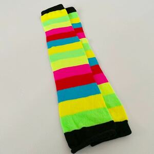  leg warmers multi border . hand ko-te difference . color .... buy unused 1 times laundry only 55×10.5cmomo tea color 2490 jpy 