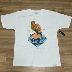 米国製 【XL】 Diamond Supply Co. ダイヤモンドサプライ 半袖 Tシャツ 白 Clare Skate ストリート 綿100% スケートボード (T3) 