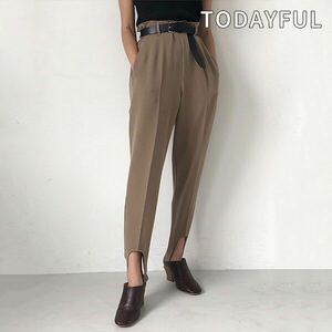 【美品】TODAYFUL　トゥデイフル　スラックスパンツ　定価12,000円　ベージュ　サイズ３８