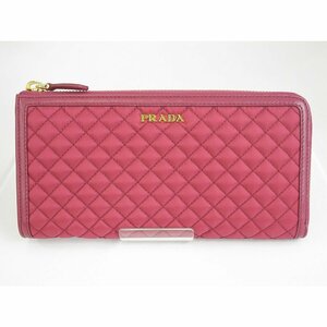 プラダ 財布 長財布 PRADA テッスート キルティング ナイロン×レザー ピンク 1M1183 L字ファスナー w144663