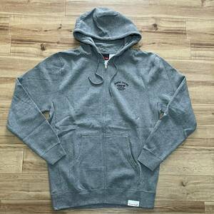 【L】 Diamond Supply Co. ダイヤモンドサプライ Zip-Up ジップアップ パーカー グレー RaceWay ワンポイント USA正規品 (z4)