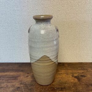 △ 陶器製　徳利型　花瓶　花器　新楽花器　フラワーベース　27cm×12cm 中古品