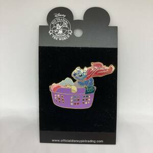 ♪♪ 07 DLR Disneyland アメリカ ピンバッジ スティッチ ランドリーバスケット Stitch in Laundry Basket ピン 2004年 新品