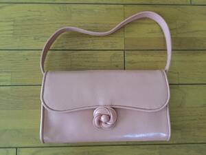 * beautiful goods LACSE. leather made pink color handbag formal bag 