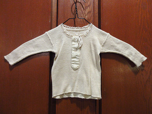  Vintage ~40's*DEADSTOCK Kids Henley neckline wool undershirt *210317s6-k-udwr 30s1930s1940s dead stock underwear child clothes 