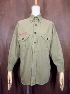 ビンテージ40's●BOY SCOUT OF AMERICA コットン長袖シャツ●210310n1-m-lssh-ot USAボーイスカウトアウトドア古着