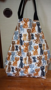 ハンドメイド品★猫・ネコ・ねこ柄エコバック★ショッピングバック★