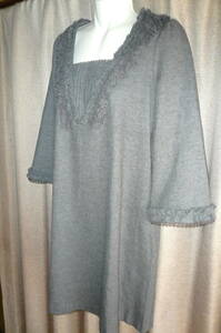 DOLLY GIRL Anna Sui осень-зима шерсть туника 1 б/у прекрасный товар Onward . гора длина одежды 84
