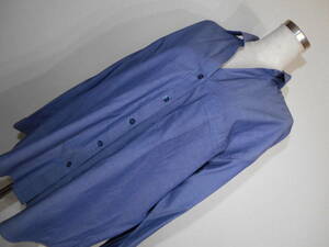 L624 прекрасный товар!# Nara Camicie * индиго автомобиль n пятно -* рукав roll & широкий рубашка #0
