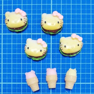 デコパーツ キティ アイスクリーム ハンバーガー