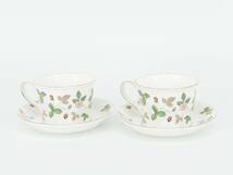 【蔵】ウェッジウッド wedgwood ワイルドストロベリー カップ＆ソーサー 2客セット ティーカップ 苺柄 Y513_画像3