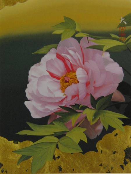 Dai Anzai, Landschaft mit blühenden Blumen -Pfingstrose-, Extrem seltenes gerahmtes Gemälde, Ganz neu mit Rahmen, iafa, Malerei, Ölgemälde, Natur, Landschaftsmalerei