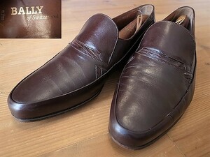 美品 スイス製 BALLY バリー 革靴 ローファー スリッポン レザーシューズ 茶 7F 約25㎝