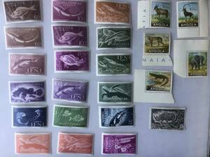 ** foreign stamp Spain .ifni Anne gola France . red road Africa # unused # stamp animal sea . living thing fish insect **
