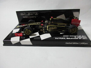 即決 PMA ミニチャンプス 1/43 ロータス R31 ルノー №9 2011年マレーシアGP3位 ニック・ハイドフェルド　アンテナ追加