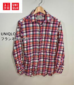 ■UNIQLO ユニクロ■チェックフランネルシャツ:M☆BH-696