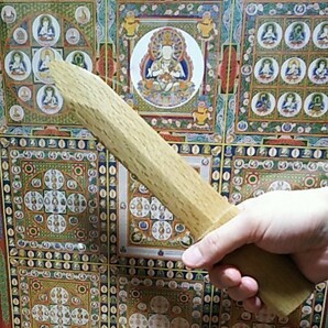 短剣型　宝剣　白樫製　高級品　トレーニングナイフ　密教法具としても　瞑想のお供に