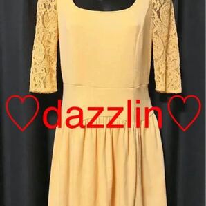 【新品】dazzlin ワンピース 袖レース イエロー M