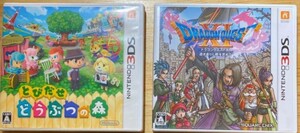 3DS ドラゴンクエスト11+とびだせどうぶつの森 動作確認済 送料無料