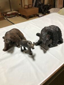 木彫りの熊 北海道 民芸品 彫刻　木工品　中古品