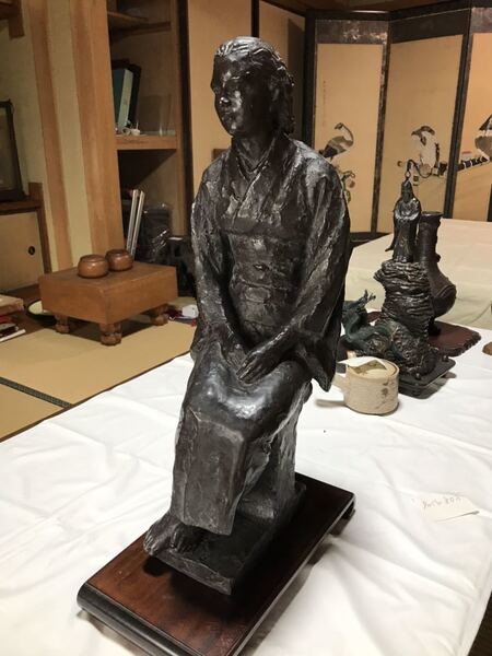 骨董品 銅像 女性 古美術 銅製 青銅 黄銅 真鍮 中古
