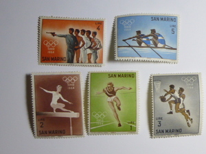 切手　1964年東京オリンピック　サンマリノ発行5種
