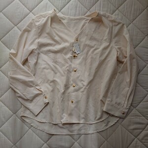 Веревка 'Пикник Lope Picnic v -neck Gold Button Blouse рубашка