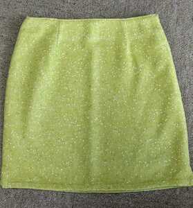 ミニスカート　春スカート　きみどり　黄緑　