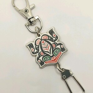 ネイティブ インディアン アート カエル 蛙 FROG シルバー キーリング カナダ キーホルダー 重厚感 メタル