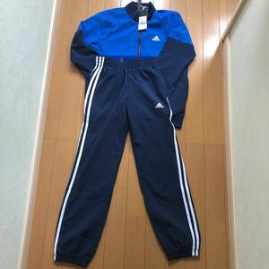 adidasジャージ 上下セット 140cm 紺色　メッシュ裏地付き　新品　未使用