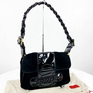 VALENTINO Женская черная замшевая кожаная сумка через плечо, Valentino, для женщин