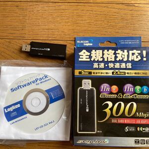 無線LANアダプタ Logitec LAN-W300AN/U2