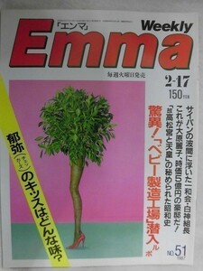 3048 Emmaエンマ1987年2/17号 故高松宮と天皇の秘められた昭和史/藤井フミヤ/ブルック・シールズ/ベビー製造工場