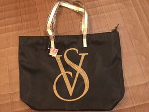 * new goods free shipping * Victoria Secret VICTORIA'S SECRET tote bag handbag largish Logo print black 