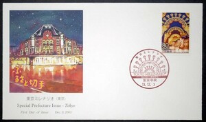 FDC　東京ミレナリオ　東京中央小型印