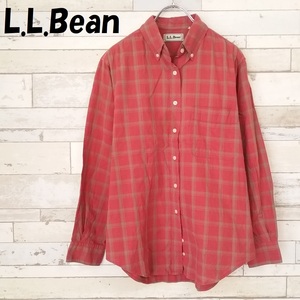 【人気】L.L.Bean/エルエルビーン 70～80's チェック柄 ボタンダウンシャツ レッド サイズM レディース/A334