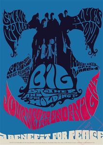  poster *ja varnish *jo pudding with big * Brother & The * holding * Company /s tea b* mirror * band 1967 year concert 