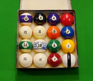  unusual pattern! surface white design international for competition size billiards ball 16 piece 1 set 