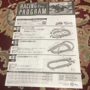 JRAレーシングプログラム2021.3.21(日)スプリングステークス(GⅡ)、阪神大賞典(GⅡ)、名古屋ステークス