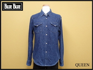 BLUE BLUE Denim рубашка *2^b lube Roo HRM/ женский / рубашка в ковбойском стиле /21*3*4-9