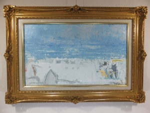 Art hand Auction [Authenticity Guaranteed] Junji Yamashita's Handwritten Work, Spring in the Aegean Sea, Mykonos Island, Paris, 86 Oil Painting M-10 Member of Salon d'Automne Nagasaki Prefectural Art Museum Collection Artist Nagasaki Prefecture ④, Painting, Oil painting, Nature, Landscape painting