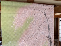 はんなり春色桜のれん　『京都　洛柿庵謹製』　手描き日本製_画像2