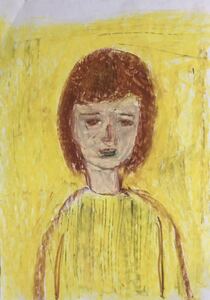 Art hand Auction 絵描きhiro C ｢誰にも言えない｣, 美術品, 絵画, パステル画, クレヨン画