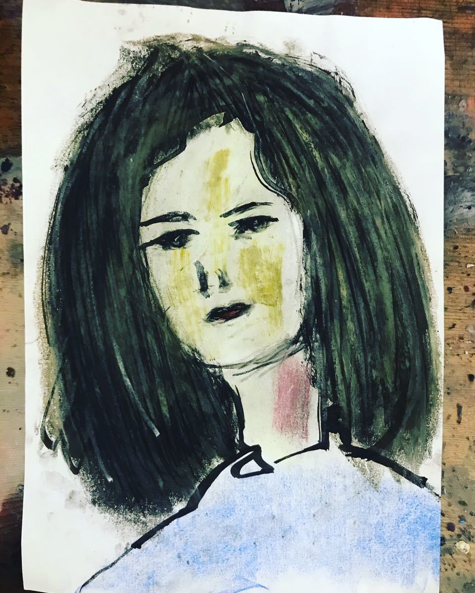 Artist Hiro C Heavenly Scars, Artwork, Painting, Pastel drawing, Crayon drawing